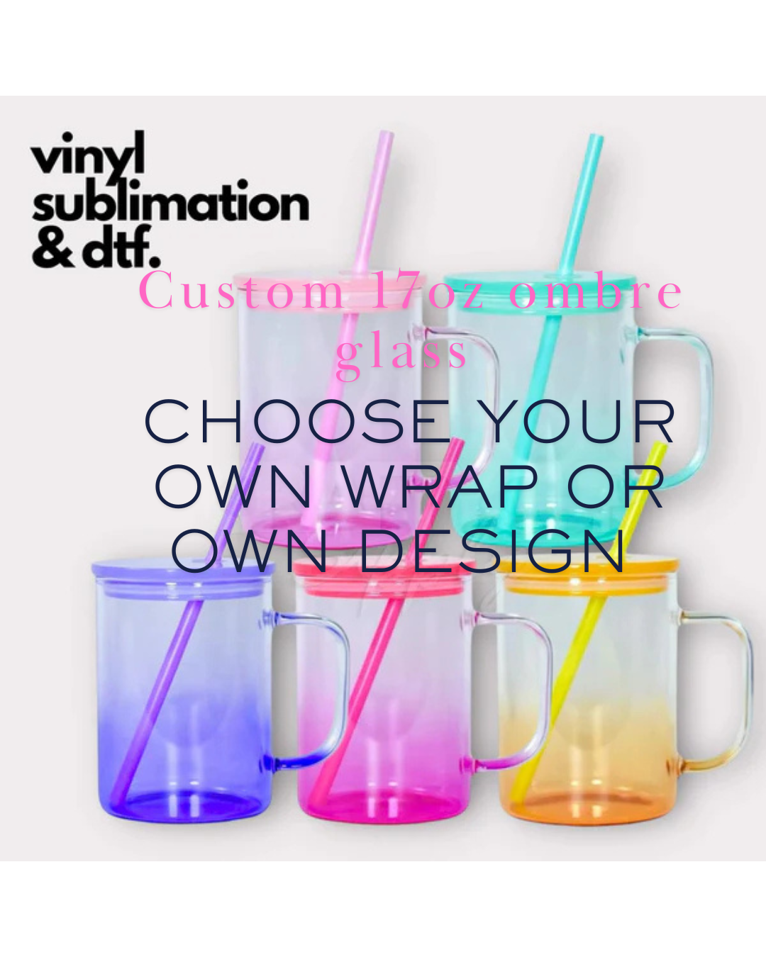 custom 17oz ombre glass mug